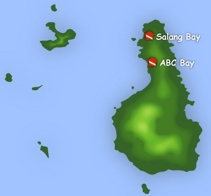 Dive map of Tioman Island