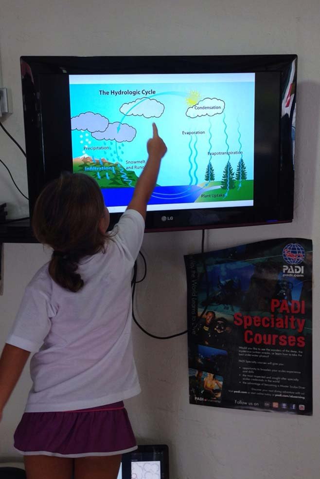 Sasha helps teach the hydrological cycle