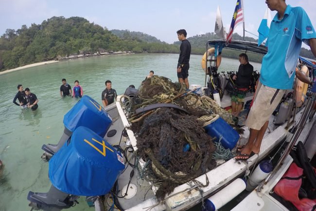 We collected so much debris it filled the back of our biggest speedboat!
