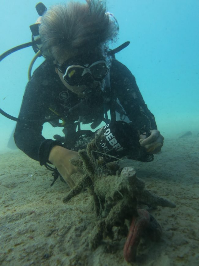 It takes a lot of patience to carefully remove entangled fishing line