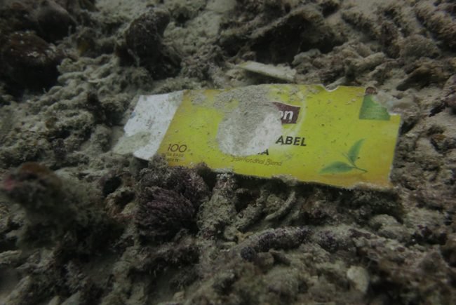 Discarded packaging from fishing boats